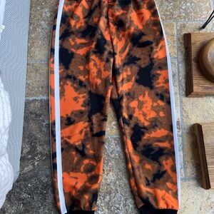 Balera Orange and Black Tie-Dye Joggers